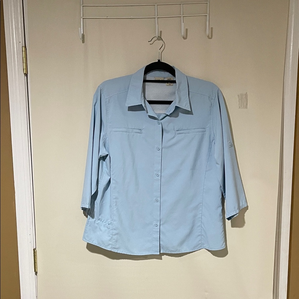 L. L. Bean Women's Tropicwear Shirt, 3/4 Sleeves Length Size Large Like New